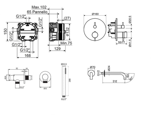 Комплект для душа Plumberia Selection IXO KITPSС02NO фото 2
